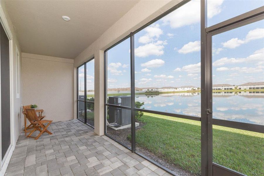 Screened-in Patio w/ water view