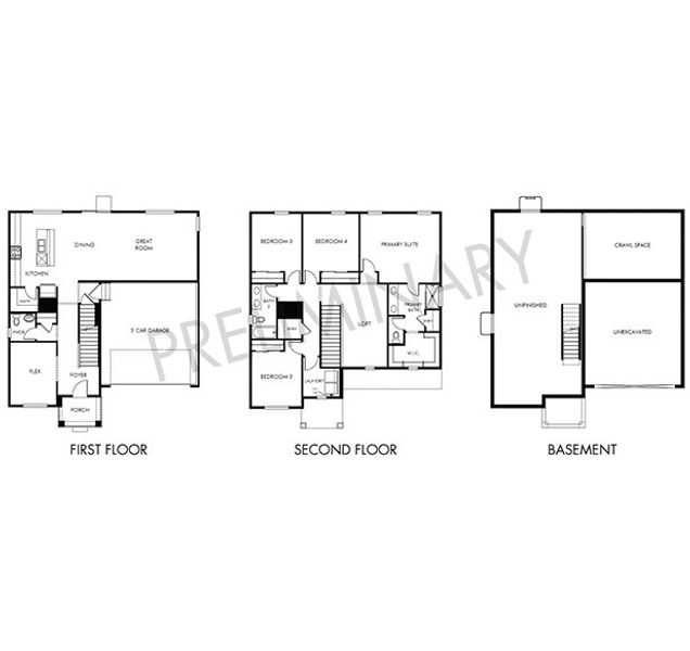 2D floor plan layout for the The Monarch by Meritage Homes in Hidden Valley Farm, Severance, CO (Image 3).