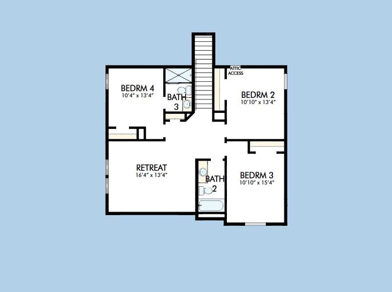 2D floor plan layout for the The Henderson by David Weekley Homes in Walden Creek – Reserve Collection, Montgomery, TX (Image 6). 2D floor plan layout for the The Henderson by David Weekley Homes in Walden Creek – Reserve Collection, Montgomery, TX (Image 6).