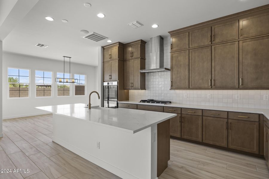 Kitchen with Stacked Upper Cabinets