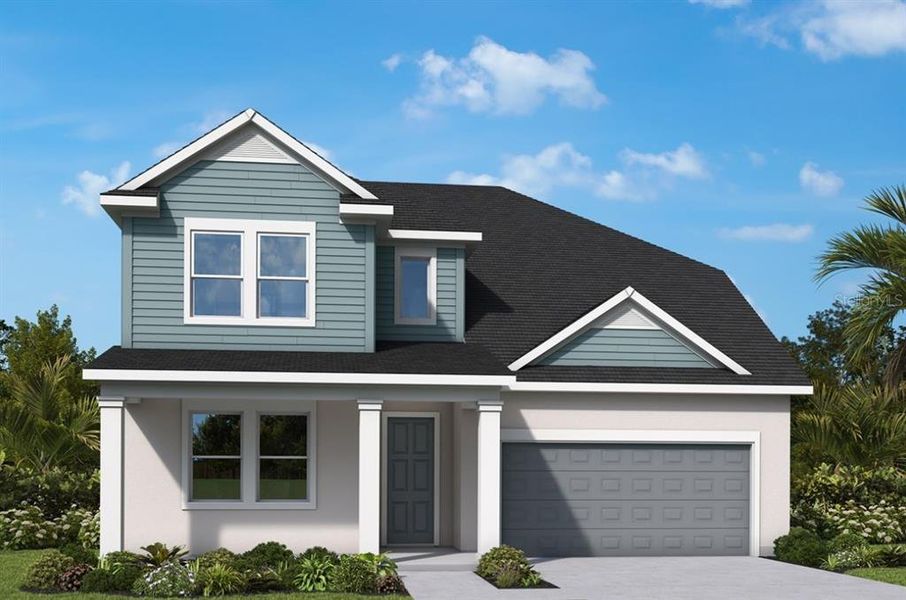 Front exterior of a new home in Waterset Classic Series, Apollo Beach, FL, highlighting curb appeal (Image 7). Front exterior of a new home in Waterset Classic Series, Apollo Beach, FL, highlighting curb appeal (Image 7).