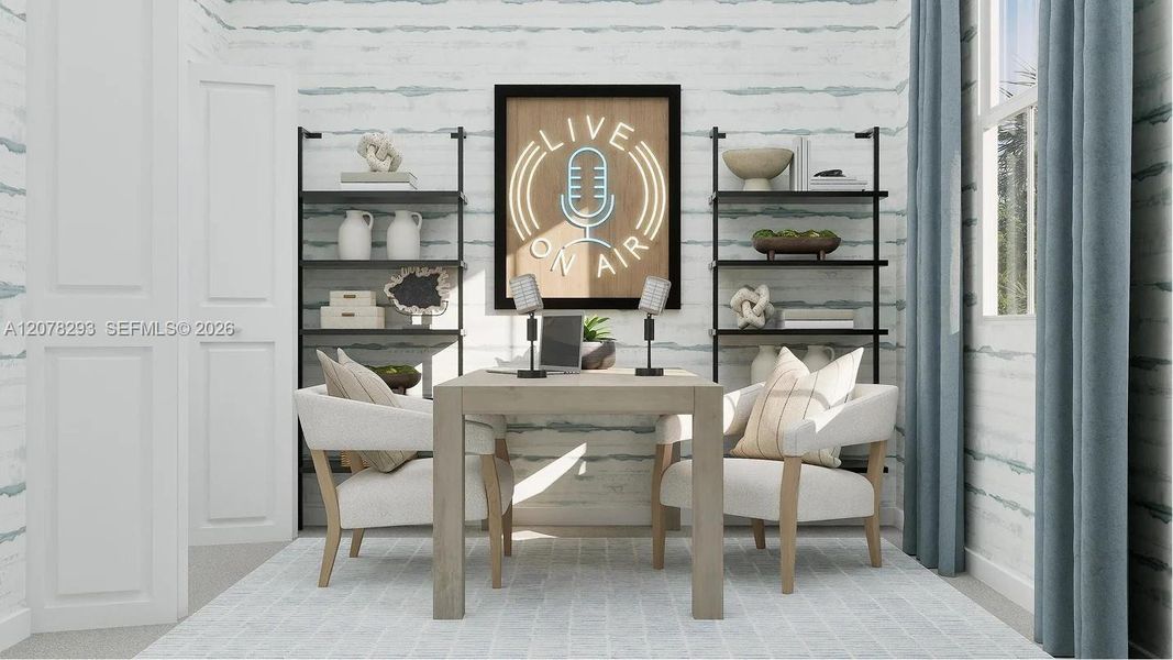 Furnished interior view inside a new home in RosaBella, Miami (Image 7). Furnished interior view inside a new home in RosaBella, Miami (Image 7).