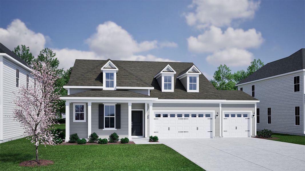 Representative exterior photo of a completed home built from the Elliott - Vanguard Collection by Mungo Homes in Ovation at Sweetbrier, Durham, NC (Image 11).