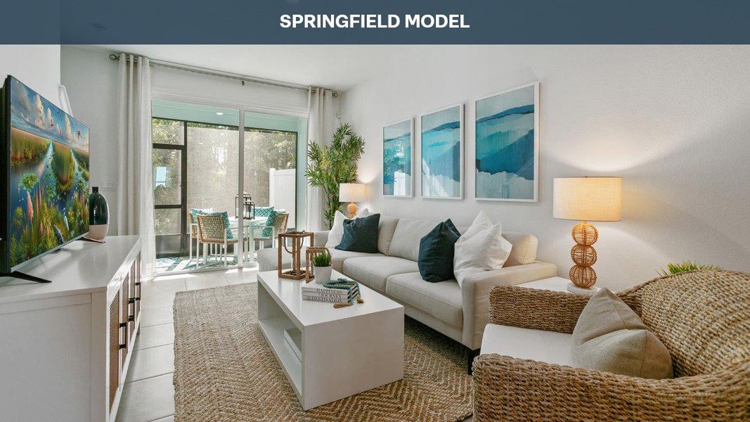 Furnished interior view inside a new home in Cordera Townhomes, St. Augustine (Image 7).