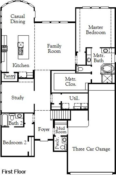 Includes Master Bath Suite Option, Optional Stair Parts, 8' Front Door Option (May Change WindowsPer Plan)