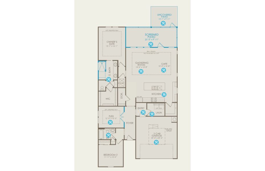 2D floor plan layout of this home in Sun City Hilton Head, Bluffton, SC (Image 3).