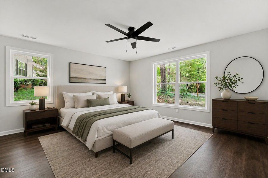 master Bed virtually staged