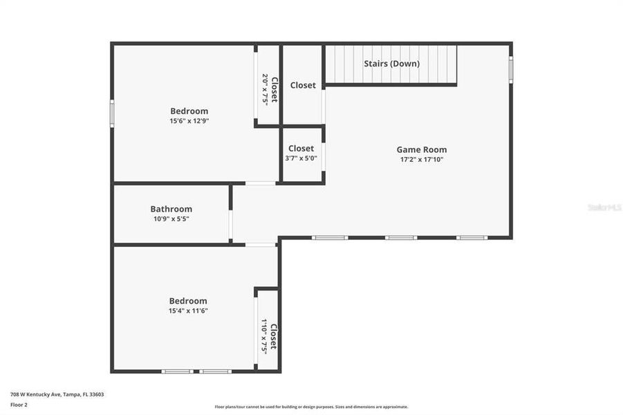 2D floor plan layout of this home in , Tampa, FL (Image 5). 2D floor plan layout of this home in , Tampa, FL (Image 5).
