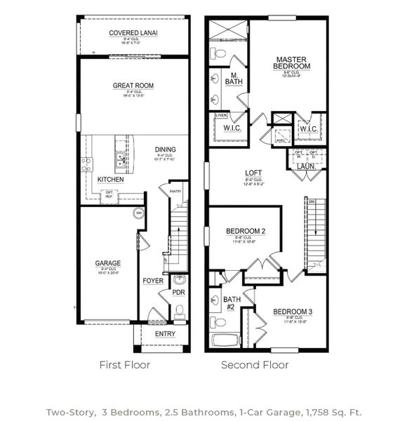 2D floor plan layout of this home in Preston Cove, St. Cloud, FL (Image 3).