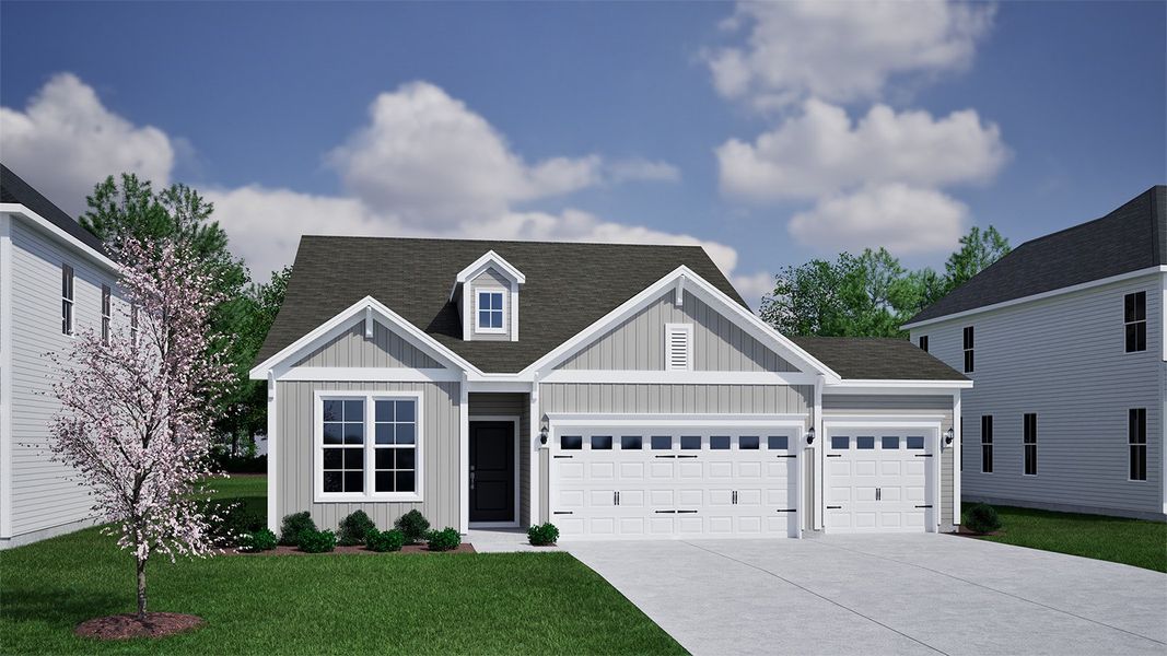 Representative exterior photo of a completed home built from the Clark - Vanguard Collection by Mungo Homes in Ovation at Sweetbrier, Durham, NC (Image 9).