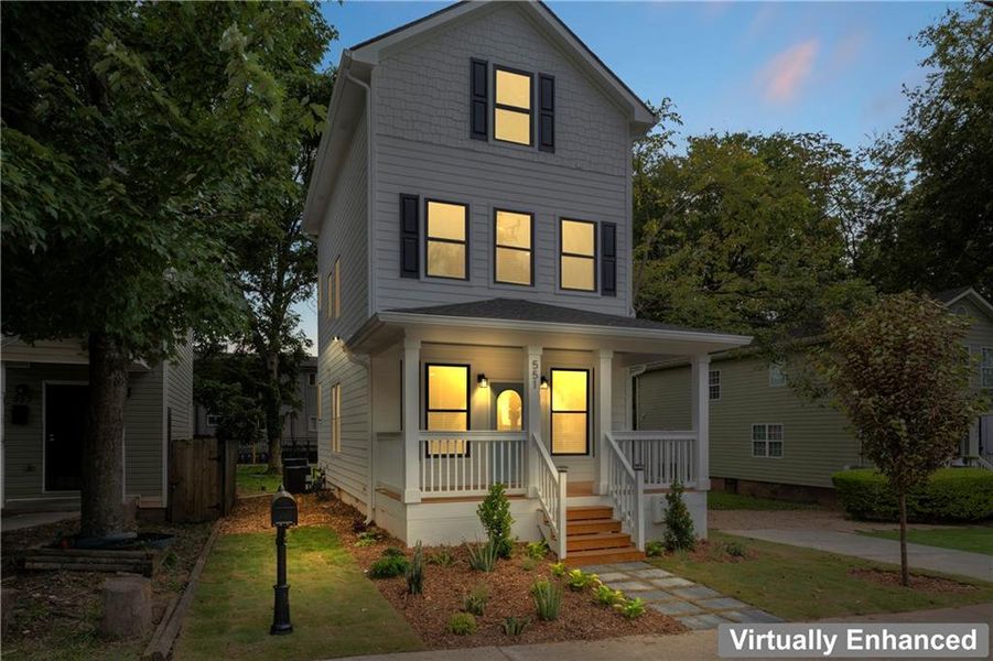 Front exterior of a new home in , Atlanta, GA, highlighting curb appeal (Image 1). Front exterior of a new home in , Atlanta, GA, highlighting curb appeal (Image 1).