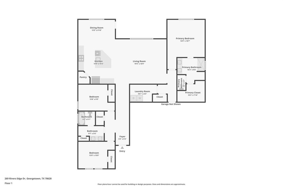 2D floor plan layout of this home in Riverview, Georgetown, TX (Image 4).