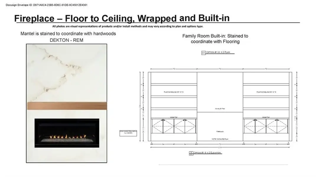 Fireplace and built-ins ready to be decorated and enjoyed