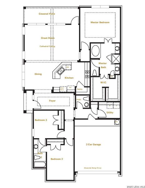 2D floor plan layout of this home in Willis Ranch, San Antonio, TX (Image 2).