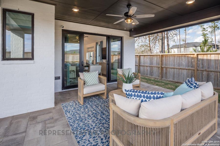 Exterior details and patio area of a home in Prominence, San Antonio (Image 3).