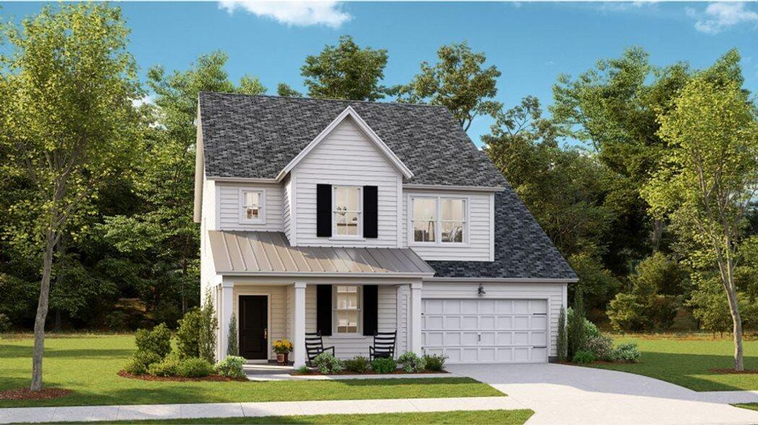 Front exterior of a new home in Sweetgrass at Summers Corner: Arbor Collection, Summerville, SC, highlighting curb appeal (Image 2). Front exterior of a new home in Sweetgrass at Summers Corner: Arbor Collection, Summerville, SC, highlighting curb appeal (Image 2).