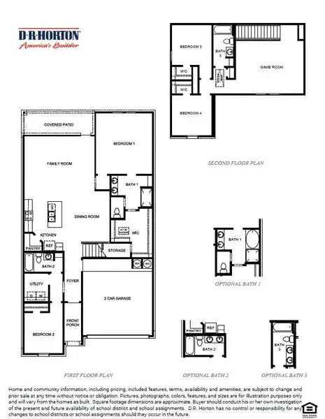 2D floor plan layout of this home in Watermark, Alvin, TX (Image 3).