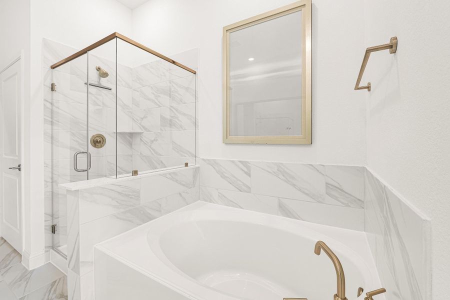 Soaking tub and separate glass shower Soaking tub and separate glass shower