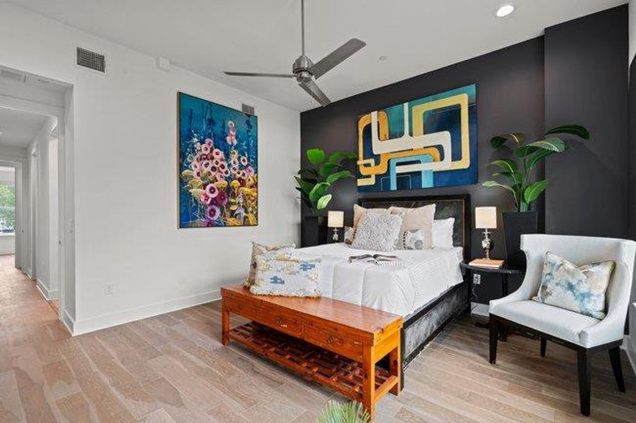 Furnished interior view inside a new home in Bluebonnet Lofts, Austin (Image 3). Furnished interior view inside a new home in Bluebonnet Lofts, Austin (Image 3).