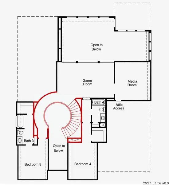 2D floor plan layout of this home in Homestead, Schertz, TX (Image 3).