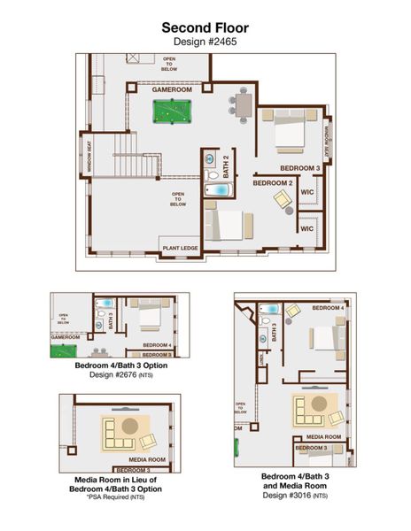 2D floor plan layout for the Royal Savannah by Grand Homes in Edgewater, Fate, TX (Image 4).