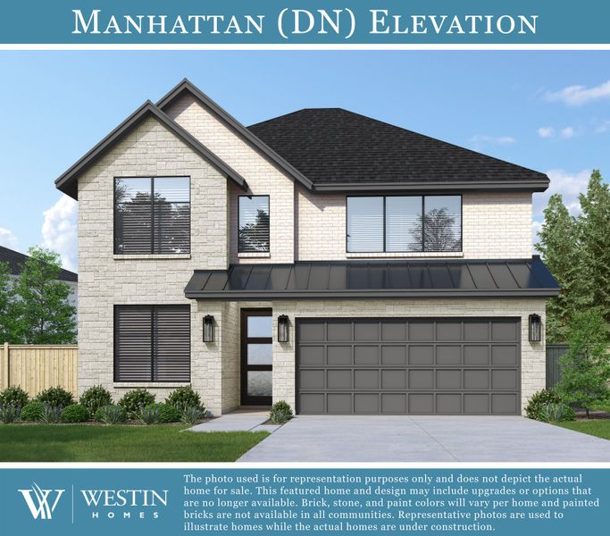 Representative exterior photo of a completed home built from the The Manhattan by Westin Homes in The Grand Prairie, Hockley, TX (Image 16).