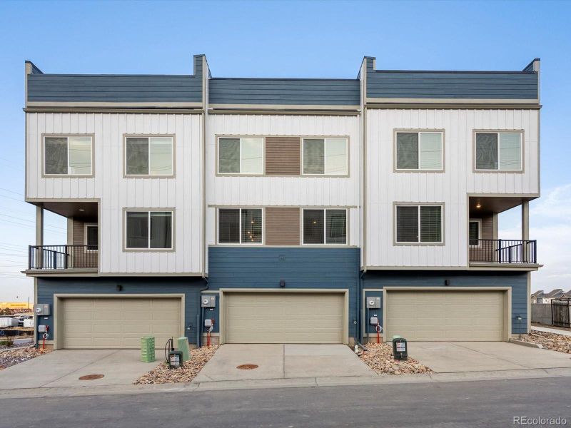 Front exterior of a new home in Three Hills, Morrison, CO, highlighting curb appeal (Image 19).