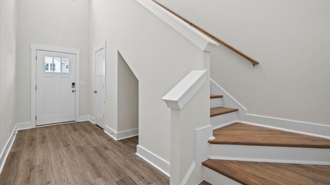 Hardwood flooring foyer at Silo Ridge by DRB Homes in Anderson, SC