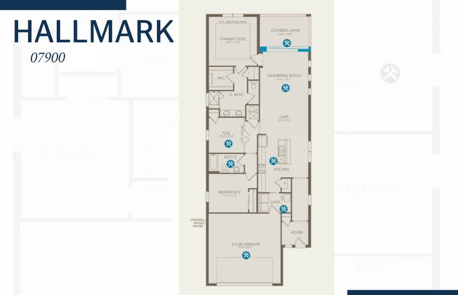 2D floor plan layout of this home in Costa Pointe, Vero Beach, FL (Image 3).