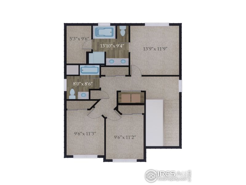 2D floor plan layout of this home in Wilson Commons, Loveland, CO (Image 4).