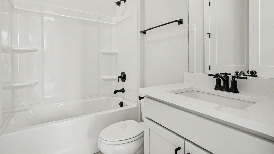 Secondary bathroom with single vanity Secondary bathroom with single vanity