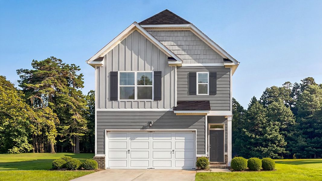 Representative exterior photo of a completed home built from the Hillcrest by D.R. Horton in Shoal Creek, Hampton, GA (Image 2).