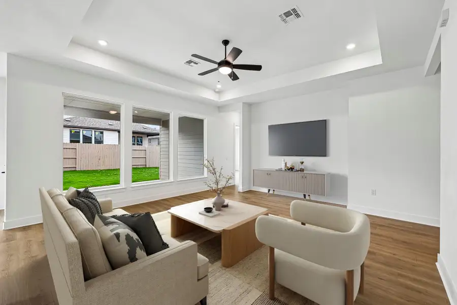 Furnished interior view inside a new home in Easton Park, Austin (Image 7). Furnished interior view inside a new home in Easton Park, Austin (Image 7).