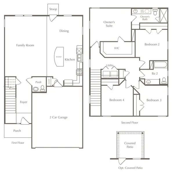 2D floor plan layout of this home in Foxfield, Austin, TX (Image 2). 2D floor plan layout of this home in Foxfield, Austin, TX (Image 2).