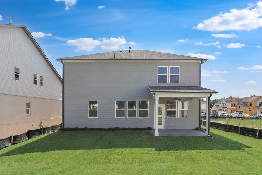 Front exterior of a new home in Oakmead, Buford, GA, highlighting curb appeal (Image 22). Front exterior of a new home in Oakmead, Buford, GA, highlighting curb appeal (Image 22).
