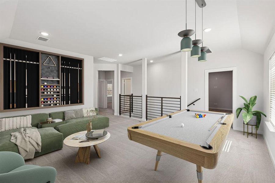 Game Room in the Masters home plan by Trophy Signature Homes – REPRESENTATIVE PHOTO Game Room in the Masters home plan by Trophy Signature Homes – REPRESENTATIVE PHOTO
