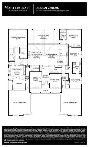 2D floor plan layout for the 3506MC by MasterCraft Builder Group in SilverLeaf, St. Augustine, FL (Image 3).