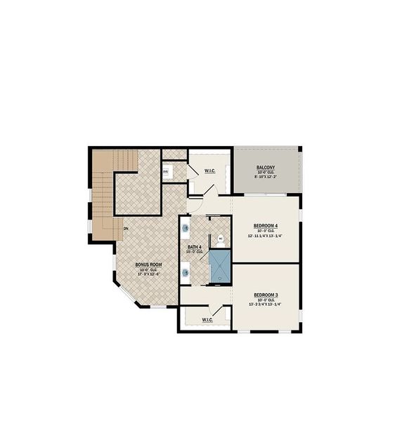 2D floor plan layout for the Silver Palm by Medallion Home in Aqua Single Family Homes, Bradenton, FL (Image 5).