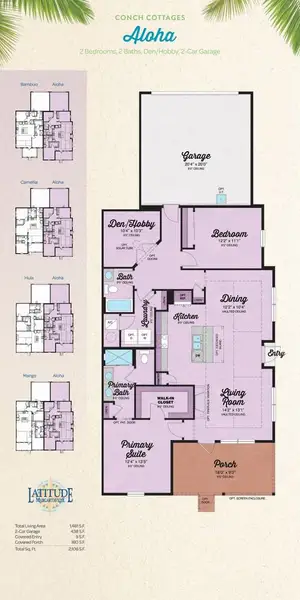 2D floor plan layout for the Aloha by Minto Communities in Latitude Margaritaville Watersound, Panama City Beach, FL (Image 3). 2D floor plan layout for the Aloha by Minto Communities in Latitude Margaritaville Watersound, Panama City Beach, FL (Image 3).