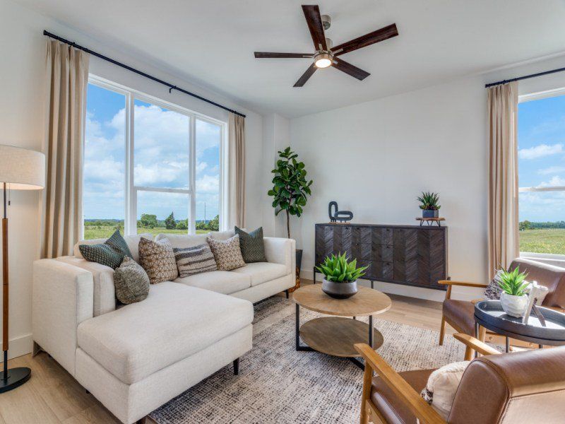Furnished interior view inside a new home in Mosaic, Prosper (Image 20). Furnished interior view inside a new home in Mosaic, Prosper (Image 20).