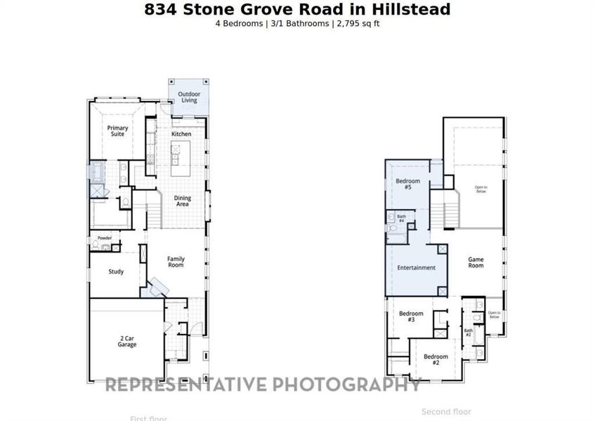 2D floor plan layout of this home in Hillstead, Lavon, TX (Image 3).
