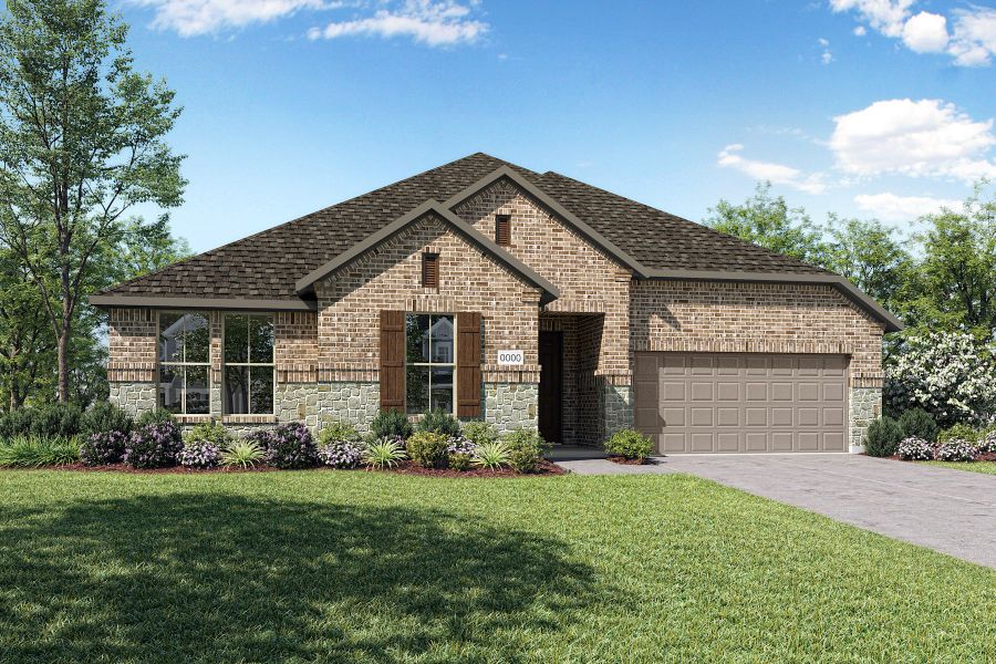 Representative exterior photo of a completed home built from the Carson by Tri Pointe Homes in Painted Tree, McKinney, TX (Image 1). Representative exterior photo of a completed home built from the Carson by Tri Pointe Homes in Painted Tree, McKinney, TX (Image 1).