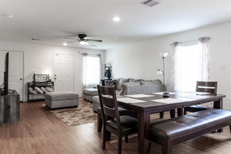 Furnished interior view inside a new home in Burnet Fields at Baytown Crossings, Baytown (Image 6). Furnished interior view inside a new home in Burnet Fields at Baytown Crossings, Baytown (Image 6).