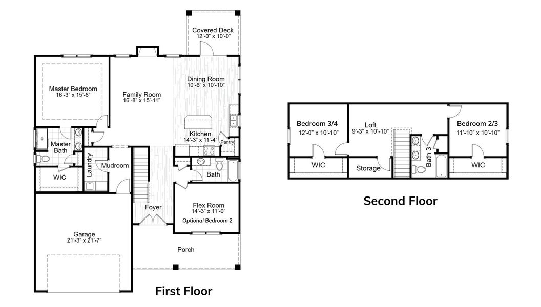 2D floor plan layout for the Ashley by Hunter Quinn Homes in Walker's Pointe, Anderson, SC (Image 3). 2D floor plan layout for the Ashley by Hunter Quinn Homes in Walker's Pointe, Anderson, SC (Image 3).