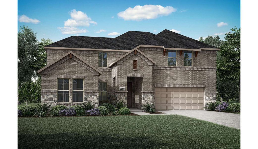 Representative exterior photo of a completed home built from the Dylan by Tri Pointe Homes in Inspiration Collection at LaPrelle, Fort Worth, TX (Image 20).