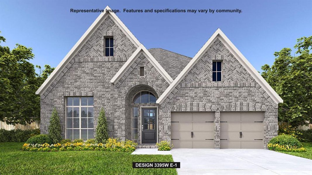 Front exterior of a new home in Myrtle Creek, Waxahachie, TX, highlighting curb appeal (Image 1). Front exterior of a new home in Myrtle Creek, Waxahachie, TX, highlighting curb appeal (Image 1).