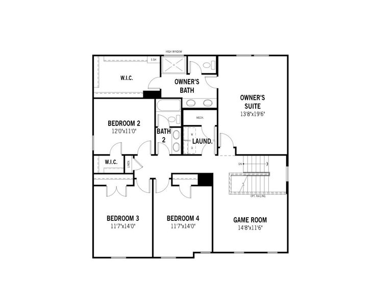 2D floor plan layout of this home in Spiritas Ranch, Little Elm, TX (Image 18). 2D floor plan layout of this home in Spiritas Ranch, Little Elm, TX (Image 18).