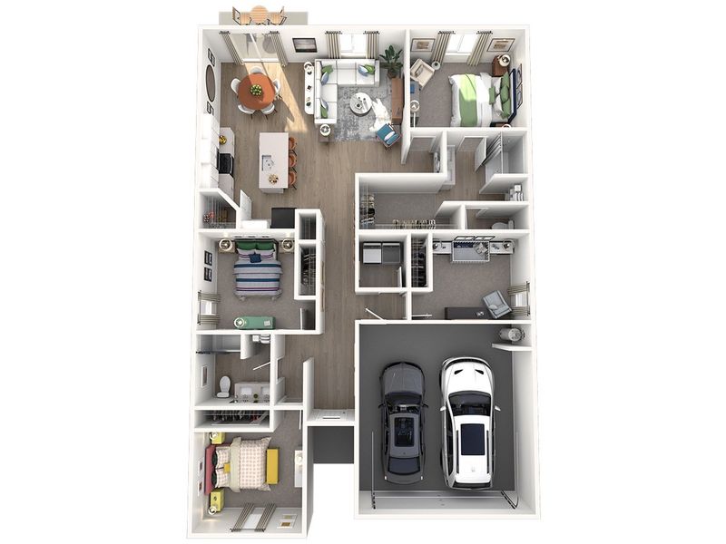 2D floor plan layout for the Gardenia by Meritage Homes in Leyland Preserve - Classic Series, Brooksville, FL (Image 4).