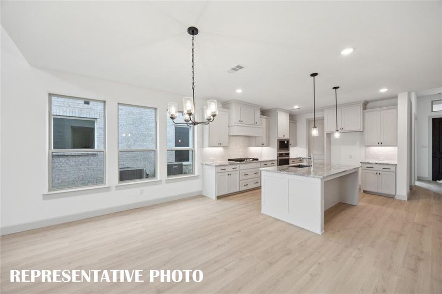 Whether it's lively dinner parties or cozy family meals, this wonderful dining room fits all occasions!  REPRESENTATIVE PHOTO