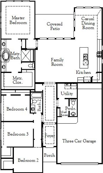 Includes Brick Back, Master Bath Suite Option, 8' Front Door Option (May Change WindowsPer Plan)